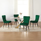 Velvet Dining Chairs Set of 2/4 - Waffle Pattern High Back, 300lbs Capacity, Metal Frame, 35.8"H x 18.9"W x 23.2"D, 8 Colors Available