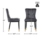 Velvet Dining Chairs Set of 2/4 - Waffle Pattern High Back, 300lbs Capacity, Metal Frame, 35.8"H x 18.9"W x 23.2"D, 8 Colors Available