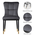 Velvet Dining Chairs Set of 2/4 - Waffle Pattern High Back, 300lbs Capacity, Metal Frame, 35.8"H x 18.9"W x 23.2"D, 8 Colors Available