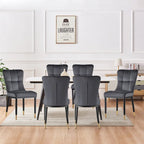 Velvet Dining Chairs Set of 2/4 - Waffle Pattern High Back, 300lbs Capacity, Metal Frame, 35.8"H x 18.9"W x 23.2"D, 8 Colors Available