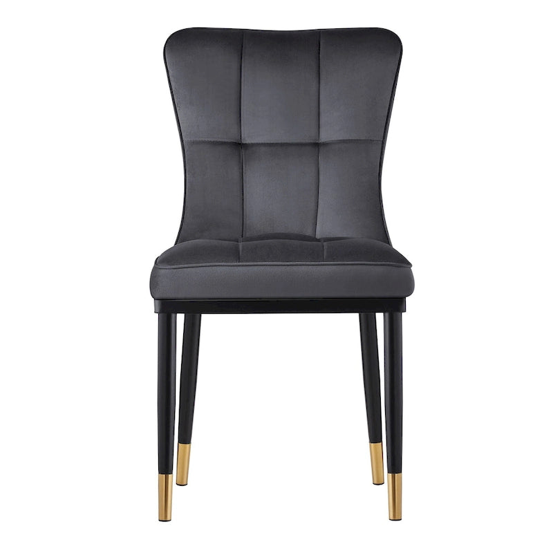 Velvet Dining Chairs Set of 2/4 - Waffle Pattern High Back, 300lbs Capacity, Metal Frame, 35.8"H x 18.9"W x 23.2"D, 8 Colors Available