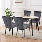 Velvet Dining Chairs Set of 2/4 - Waffle Pattern High Back, 300lbs Capacity, Metal Frame, 35.8"H x 18.9"W x 23.2"D, 8 Colors Available