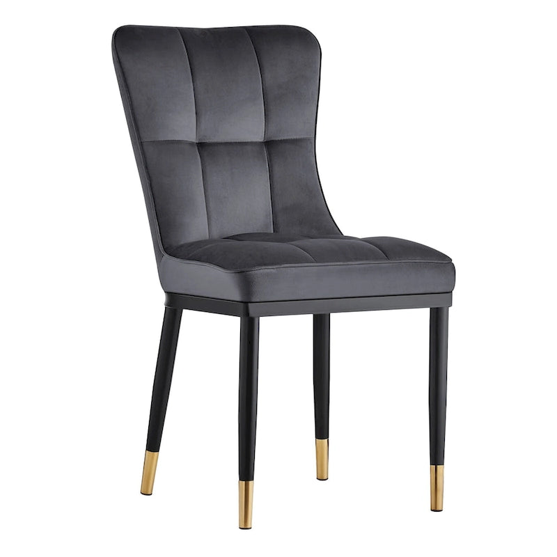 Velvet Dining Chairs Set of 2/4 - Waffle Pattern High Back, 300lbs Capacity, Metal Frame, 35.8"H x 18.9"W x 23.2"D, 8 Colors Available