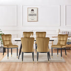 Velvet Dining Chairs Set of 2/4 - Waffle Pattern High Back, 300lbs Capacity, Metal Frame, 35.8"H x 18.9"W x 23.2"D, 8 Colors Available