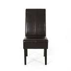 T-stitch Brown Leather Dining Chairs (Set of 2) by Christopher Knight Home