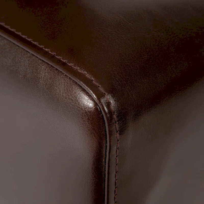 T-stitch Brown Leather Dining Chairs (Set of 2) by Christopher Knight Home
