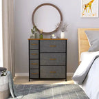 Moasis 7-drawer Bedroom Fabric Dresser Storage Tower with Wood Top