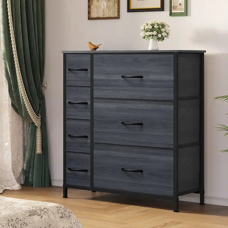 Moasis 7-drawer Bedroom Fabric Dresser Storage Tower with Wood Top