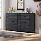 Moasis 7-drawer Bedroom Fabric Dresser Storage Tower with Wood Top