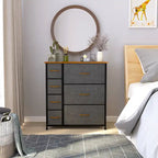Moasis 7-drawer Bedroom Fabric Dresser Storage Tower with Wood Top