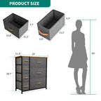 Moasis 7-drawer Bedroom Fabric Dresser Storage Tower with Wood Top