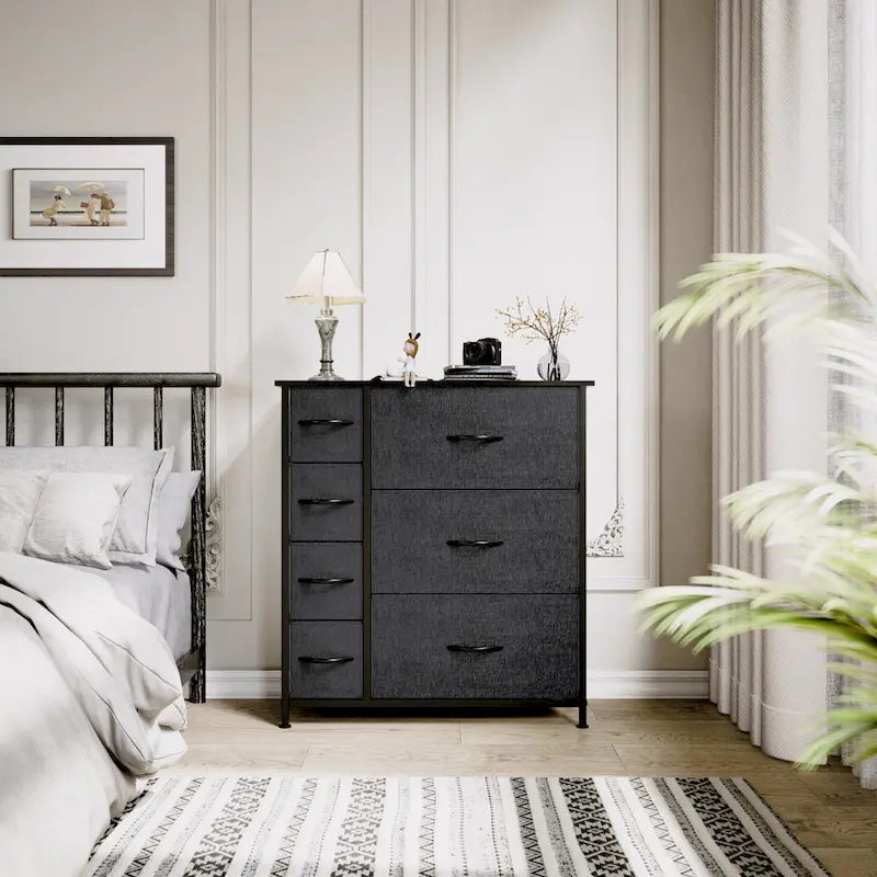 Moasis 7-drawer Bedroom Fabric Dresser Storage Tower with Wood Top