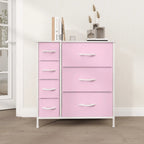 Moasis 7-drawer Bedroom Fabric Dresser Storage Tower with Wood Top