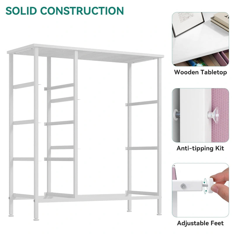 Moasis 7-drawer Bedroom Fabric Dresser Storage Tower with Wood Top