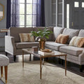 Modern Glam Coffee Table Bronze Metal Frame Tempered Glass Top 44"W x 24"D x 18.25"H X-Shaped Support Living Room Furniture