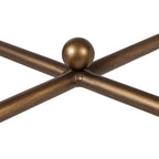 Modern Glam Coffee Table Bronze Metal Frame Tempered Glass Top 44"W x 24"D x 18.25"H X-Shaped Support Living Room Furniture