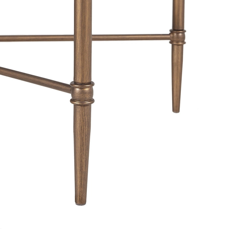 Modern Glam Coffee Table Bronze Metal Frame Tempered Glass Top 44"W x 24"D x 18.25"H X-Shaped Support Living Room Furniture