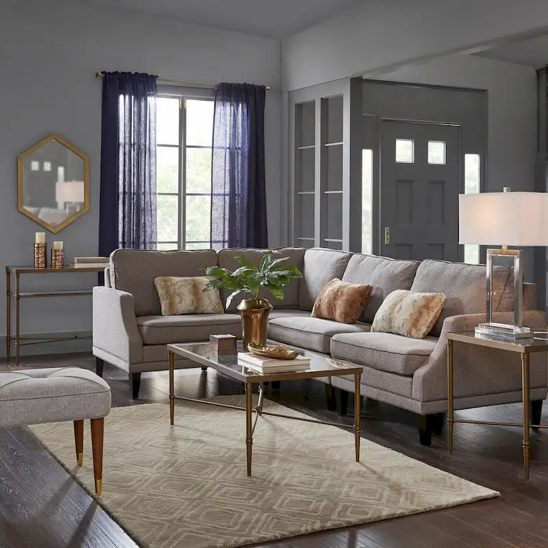 Modern Glam Coffee Table Bronze Metal Frame Tempered Glass Top 44"W x 24"D x 18.25"H X-Shaped Support Living Room Furniture