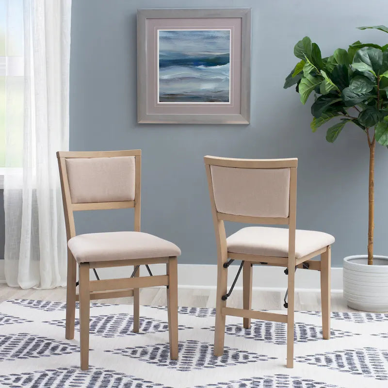 Ciara Wooden Grey Wash Folding Side Dining Chair (Set of 2)