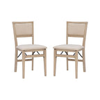 Ciara Wooden Grey Wash Folding Side Dining Chair (Set of 2)