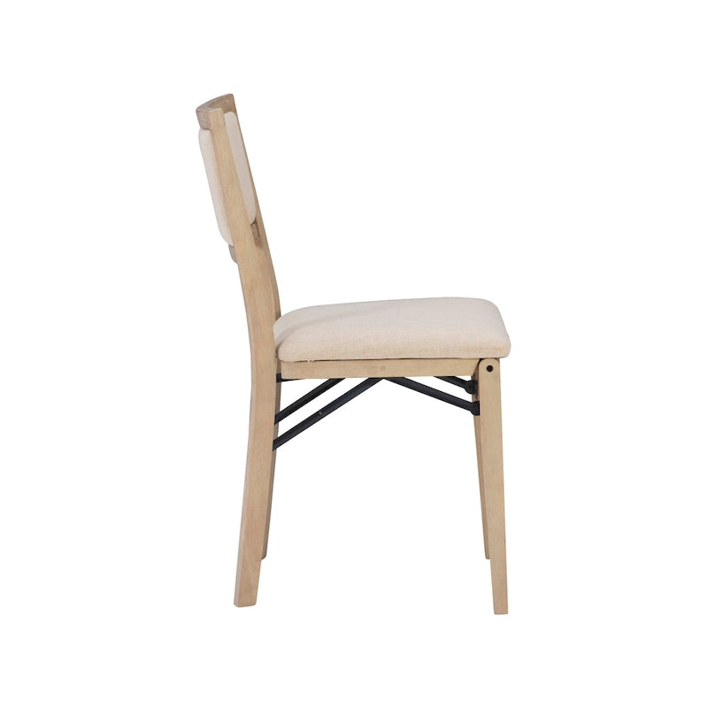 Ciara Wooden Grey Wash Folding Side Dining Chair (Set of 2)