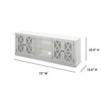 TV Stand for 80" TVs up to 90lbs - Farmhouse Style with Barn Doors, 2 Cabinets, Adjustable Shelves, Cable Management - White Entertainment Center