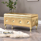 Upholstered Tufted Storage Bench