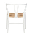 Solid Wood Dining Chair Set of 4 - Woven Seat Danish Design - Natural Wood Frame Kitchen Chairs