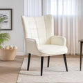 High-Back Tufted Accent Chair | Faux Leather Wingback | Solid Wood Frame | Ergonomic Armrests | 300 lbs Capacity | 37"H x 24.4"W