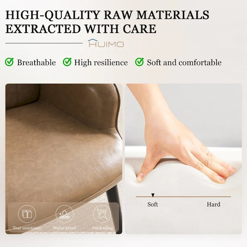 High-Back Tufted Accent Chair | Faux Leather Wingback | Solid Wood Frame | Ergonomic Armrests | 300 lbs Capacity | 37"H x 24.4"W