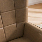 High-Back Tufted Accent Chair | Faux Leather Wingback | Solid Wood Frame | Ergonomic Armrests | 300 lbs Capacity | 37"H x 24.4"W