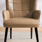 High-Back Tufted Accent Chair | Faux Leather Wingback | Solid Wood Frame | Ergonomic Armrests | 300 lbs Capacity | 37"H x 24.4"W