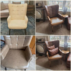 High-Back Tufted Accent Chair | Faux Leather Wingback | Solid Wood Frame | Ergonomic Armrests | 300 lbs Capacity | 37"H x 24.4"W
