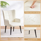 High-Back Tufted Accent Chair | Faux Leather Wingback | Solid Wood Frame | Ergonomic Armrests | 300 lbs Capacity | 37"H x 24.4"W