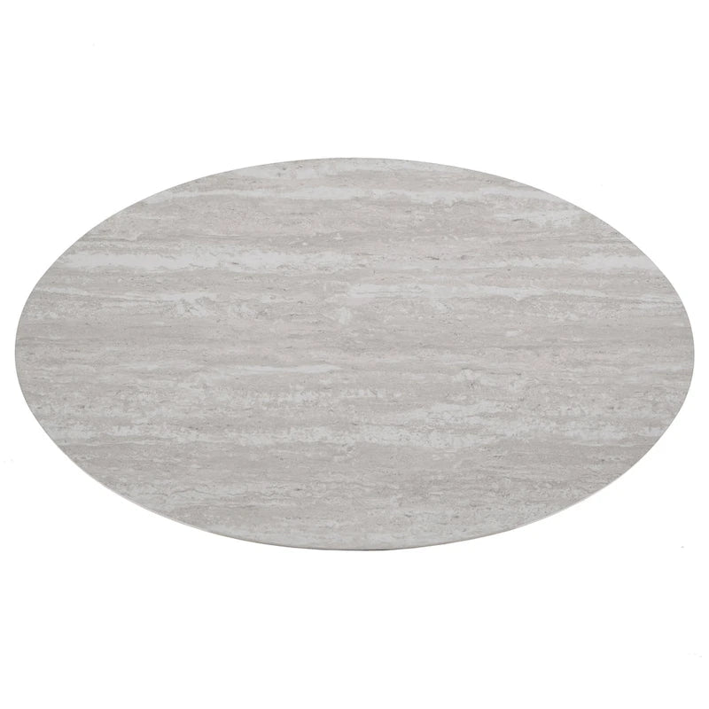 Champagne Gold Coffee Table White Faux Marble Top Intertwined Metal Base 47.75"W x 27.75"D x 18"H Contemporary Glam Style