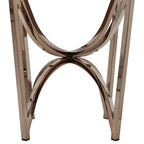Champagne Gold Coffee Table White Faux Marble Top Intertwined Metal Base 47.75"W x 27.75"D x 18"H Contemporary Glam Style
