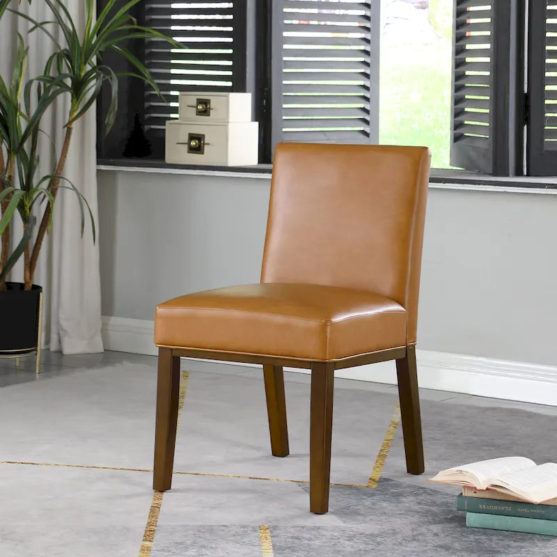 Modern Dining Chair White Woven Fabric Natural Wood Legs 19W x 23.5D x 33H Stain-Resistant Medium Firm Cushion Kitchen Seating Single Pack