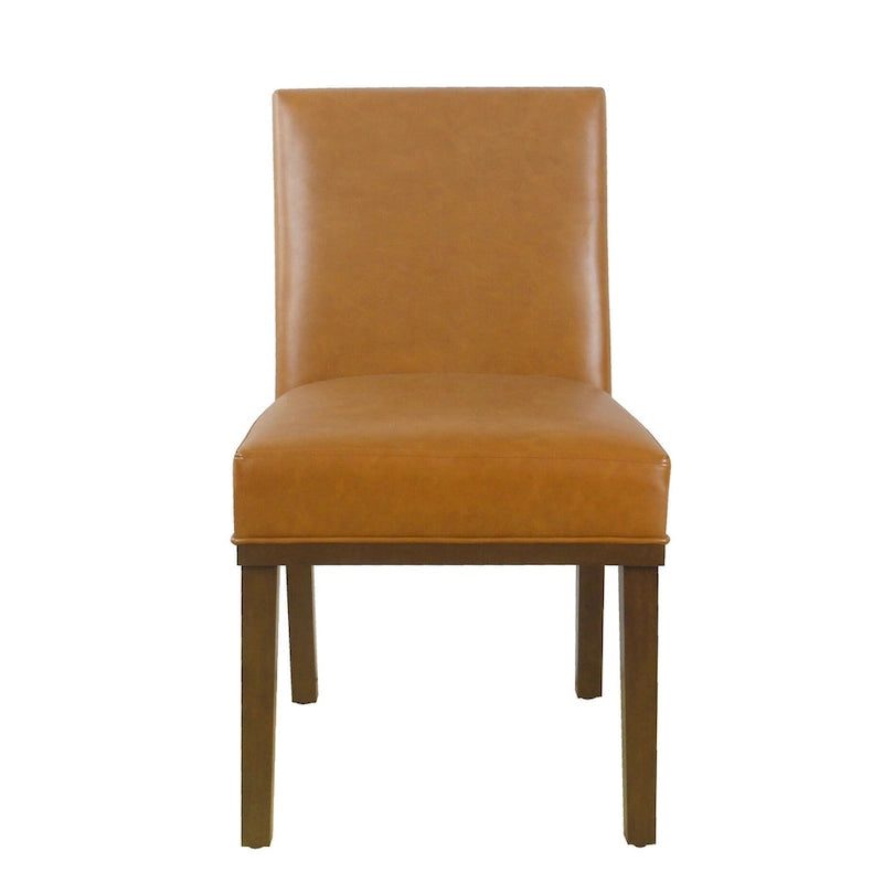 Modern Dining Chair White Woven Fabric Natural Wood Legs 19W x 23.5D x 33H Stain-Resistant Medium Firm Cushion Kitchen Seating Single Pack