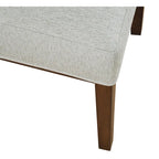 Modern Dining Chair White Woven Fabric Natural Wood Legs 19W x 23.5D x 33H Stain-Resistant Medium Firm Cushion Kitchen Seating Single Pack