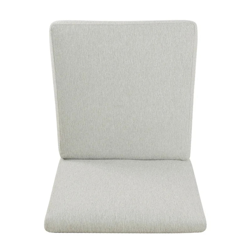 Modern Dining Chair White Woven Fabric Natural Wood Legs 19W x 23.5D x 33H Stain-Resistant Medium Firm Cushion Kitchen Seating Single Pack