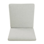 Modern Dining Chair White Woven Fabric Natural Wood Legs 19W x 23.5D x 33H Stain-Resistant Medium Firm Cushion Kitchen Seating Single Pack