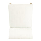 Modern Dining Chair White Woven Fabric Natural Wood Legs 19W x 23.5D x 33H Stain-Resistant Medium Firm Cushion Kitchen Seating Single Pack