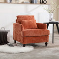 Modern Upholstered Accent Chair with Ottoman Boucle Fabric Wood Frame Ergonomic Backrest Padded Seat Living Room Bedroom Lounge