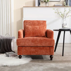 Modern Upholstered Accent Chair with Ottoman Boucle Fabric Wood Frame Ergonomic Backrest Padded Seat Living Room Bedroom Lounge