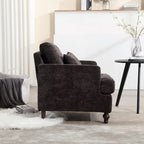 Modern Upholstered Accent Chair with Ottoman Boucle Fabric Wood Frame Ergonomic Backrest Padded Seat Living Room Bedroom Lounge