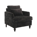 Modern Upholstered Accent Chair with Ottoman Boucle Fabric Wood Frame Ergonomic Backrest Padded Seat Living Room Bedroom Lounge