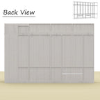 Large Frosted Glass Wardrobe with Soft-Close Hinges | MDF Construction | Light Gray Wood Grain | Gold Handles | Customizable Walk-In Closet