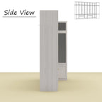Large Frosted Glass Wardrobe with Soft-Close Hinges | MDF Construction | Light Gray Wood Grain | Gold Handles | Customizable Walk-In Closet
