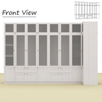 Large Frosted Glass Wardrobe with Soft-Close Hinges | MDF Construction | Light Gray Wood Grain | Gold Handles | Customizable Walk-In Closet