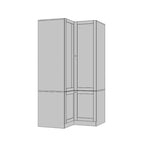 Large Frosted Glass Wardrobe with Soft-Close Hinges | MDF Construction | Light Gray Wood Grain | Gold Handles | Customizable Walk-In Closet